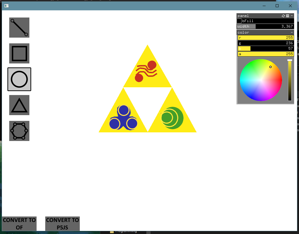 Painting program with an implementation to convert the drawings into code to copy and paste